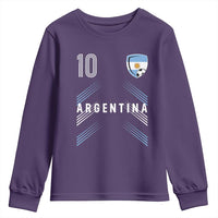 Argentina Soccer Sports Graphic Number 10 Jersey Style Youth Sweatshirt Proud Argentine Football Fans Game Day Pride