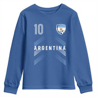 Argentina Soccer Sports Graphic Number 10 Jersey Style Youth Sweatshirt Proud Argentine Football Fans Game Day Pride