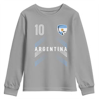 Argentina Soccer Sports Graphic Number 10 Jersey Style Youth Sweatshirt Proud Argentine Football Fans Game Day Pride