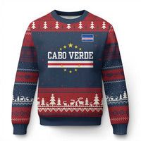 Cabo Verde Athletic Varsity Style Ugly Christmas Sweater Cape Verde Flag Stars National Pride