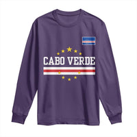 Cabo Verde Athletic Varsity Style Long Sleeve Shirt Cape Verde Flag Stars National Pride
