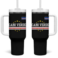 Cabo Verde Athletic Varsity Style Tumbler With Handle Cape Verde Flag Stars National Pride