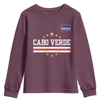 Cabo Verde Athletic Varsity Style Youth Sweatshirt Cape Verde Flag Stars National Pride