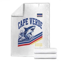 Cape Verde Blue Sharks Ocean Wave Graphic Throw Blanket Cabo Verde Pride Sports Fans