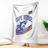 Cape Verde Blue Sharks Ocean Wave Graphic Throw Blanket Cabo Verde Pride Sports Fans