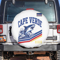 Cape Verde Blue Sharks Ocean Wave Graphic Spare Tire Cover Cabo Verde Pride Sports Fans