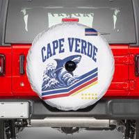 Cape Verde Blue Sharks Ocean Wave Graphic Spare Tire Cover Cabo Verde Pride Sports Fans