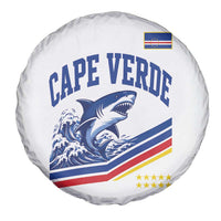 Cape Verde Blue Sharks Ocean Wave Graphic Spare Tire Cover Cabo Verde Pride Sports Fans