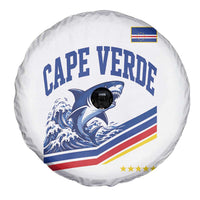 Cape Verde Blue Sharks Ocean Wave Graphic Spare Tire Cover Cabo Verde Pride Sports Fans