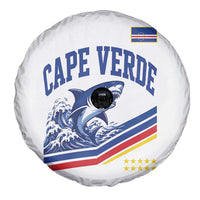 Cape Verde Blue Sharks Ocean Wave Graphic Spare Tire Cover Cabo Verde Pride Sports Fans