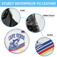 Cape Verde Blue Sharks Ocean Wave Graphic Spare Tire Cover Cabo Verde Pride Sports Fans