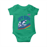 Cape Verde Blue Sharks Ocean Wave Graphic Baby Onesie Cabo Verde Pride Sports Fans