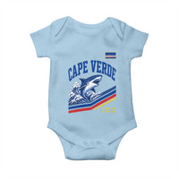 Cape Verde Blue Sharks Ocean Wave Graphic Baby Onesie Cabo Verde Pride Sports Fans