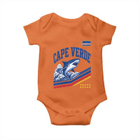 Cape Verde Blue Sharks Ocean Wave Graphic Baby Onesie Cabo Verde Pride Sports Fans