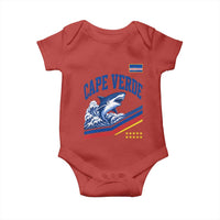 Cape Verde Blue Sharks Ocean Wave Graphic Baby Onesie Cabo Verde Pride Sports Fans