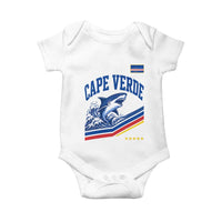 Cape Verde Blue Sharks Ocean Wave Graphic Baby Onesie Cabo Verde Pride Sports Fans