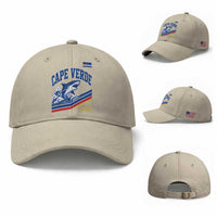 Cape Verde Blue Sharks Ocean Wave Graphic Baseball Cap Cabo Verde Pride Sports Fans