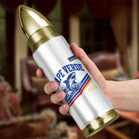 Cape Verde Blue Sharks Ocean Wave Graphic Bullet Tumbler Cabo Verde Pride Sports Fans