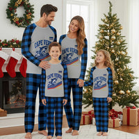 Cape Verde Blue Sharks Ocean Wave Graphic Plaid Pajama Set Cabo Verde Pride Sports Fans