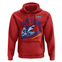 Cape Verde Blue Sharks Ocean Wave Graphic Hoodie Cabo Verde Pride Sports Fans