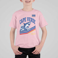 Cape Verde Blue Sharks Ocean Wave Graphic T Shirt For Kid Cabo Verde Pride Sports Fans