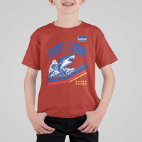 Cape Verde Blue Sharks Ocean Wave Graphic T Shirt For Kid Cabo Verde Pride Sports Fans
