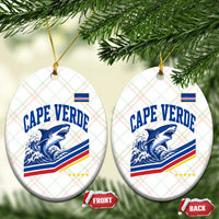 Cape Verde Blue Sharks Ocean Wave Graphic Ceramic Ornament Cabo Verde Pride Sports Fans