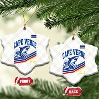Cape Verde Blue Sharks Ocean Wave Graphic Ceramic Ornament Cabo Verde Pride Sports Fans