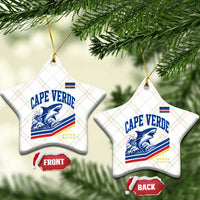 Cape Verde Blue Sharks Ocean Wave Graphic Ceramic Ornament Cabo Verde Pride Sports Fans