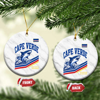 Cape Verde Blue Sharks Ocean Wave Graphic Ceramic Ornament Cabo Verde Pride Sports Fans