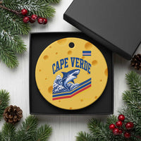 Cape Verde Blue Sharks Ocean Wave Graphic Ceramic Ornament Cabo Verde Pride Sports Fans