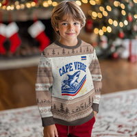 Cape Verde Blue Sharks Ocean Wave Graphic Ugly Christmas Sweater Cabo Verde Pride Sports Fans