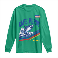 Cape Verde Blue Sharks Ocean Wave Graphic Long Sleeve Shirt Cabo Verde Pride Sports Fans