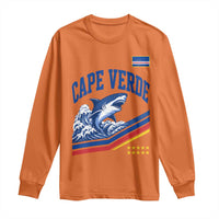 Cape Verde Blue Sharks Ocean Wave Graphic Long Sleeve Shirt Cabo Verde Pride Sports Fans