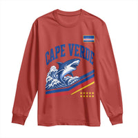 Cape Verde Blue Sharks Ocean Wave Graphic Long Sleeve Shirt Cabo Verde Pride Sports Fans