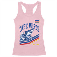 Cape Verde Blue Sharks Ocean Wave Graphic Racerback Tank Top Cabo Verde Pride Sports Fans