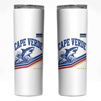 Cape Verde Blue Sharks Ocean Wave Graphic Skinny Tumbler Cabo Verde Pride Sports Fans