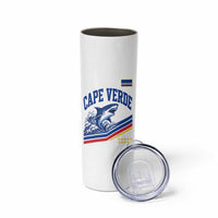 Cape Verde Blue Sharks Ocean Wave Graphic Skinny Tumbler Cabo Verde Pride Sports Fans