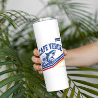 Cape Verde Blue Sharks Ocean Wave Graphic Skinny Tumbler Cabo Verde Pride Sports Fans
