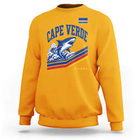 Cape Verde Blue Sharks Ocean Wave Graphic Sweatshirt Cabo Verde Pride Sports Fans