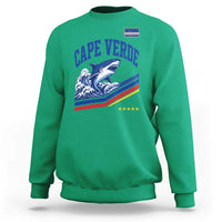 Cape Verde Blue Sharks Ocean Wave Graphic Sweatshirt Cabo Verde Pride Sports Fans