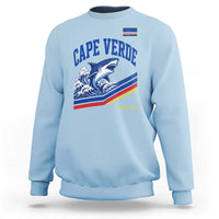 Cape Verde Blue Sharks Ocean Wave Graphic Sweatshirt Cabo Verde Pride Sports Fans