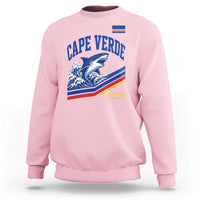 Cape Verde Blue Sharks Ocean Wave Graphic Sweatshirt Cabo Verde Pride Sports Fans