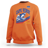 Cape Verde Blue Sharks Ocean Wave Graphic Sweatshirt Cabo Verde Pride Sports Fans