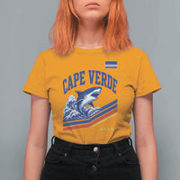 Cape Verde Blue Sharks Ocean Wave Graphic T Shirt For Women Cabo Verde Pride Sports Fans