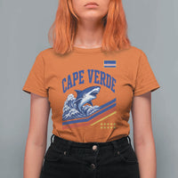 Cape Verde Blue Sharks Ocean Wave Graphic T Shirt For Women Cabo Verde Pride Sports Fans