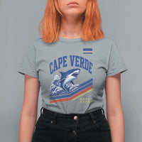 Cape Verde Blue Sharks Ocean Wave Graphic T Shirt For Women Cabo Verde Pride Sports Fans