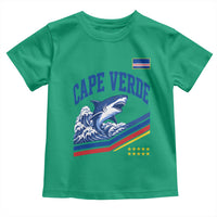 Cape Verde Blue Sharks Ocean Wave Graphic Toddler T Shirt Cabo Verde Pride Sports Fans