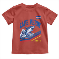 Cape Verde Blue Sharks Ocean Wave Graphic Toddler T Shirt Cabo Verde Pride Sports Fans
