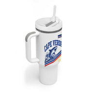 Cape Verde Blue Sharks Ocean Wave Graphic Tumbler With Handle Cabo Verde Pride Sports Fans